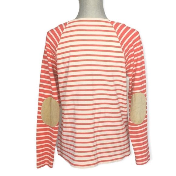 Vineyard Vines Pinkish Red and White Stripe Boatneck Top Size S - Picture 2 of 5